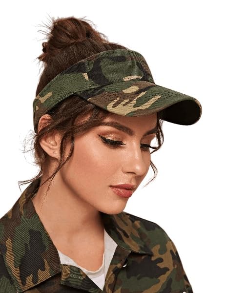Dark Green Army Camouflage Sun Visor Sport Golf Adjustable Summer Cap