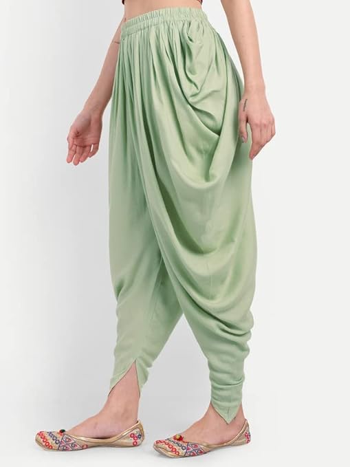 Women's Loose Fit Rayon Dhoti Pant for Women Patiala Slawar Bottom Wear Harem Pants