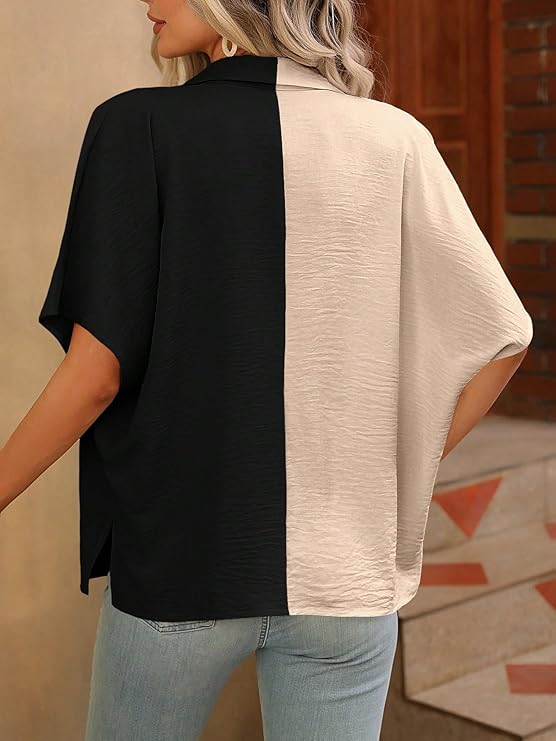 Oversized Shirt for Women – Korean Casual Short Sleeve Loose Fit Top | Plus Size Summer Wear for Girls & Women