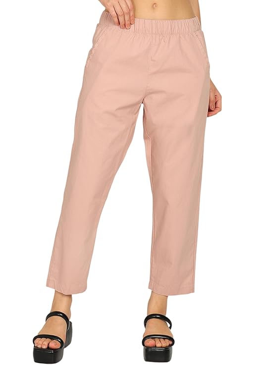 lothing Women's Cotton Relaxed Ankle Pants