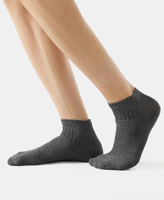 Men's Compact Cotton Terry Ankle Length Socks With Stay Fresh Treatment