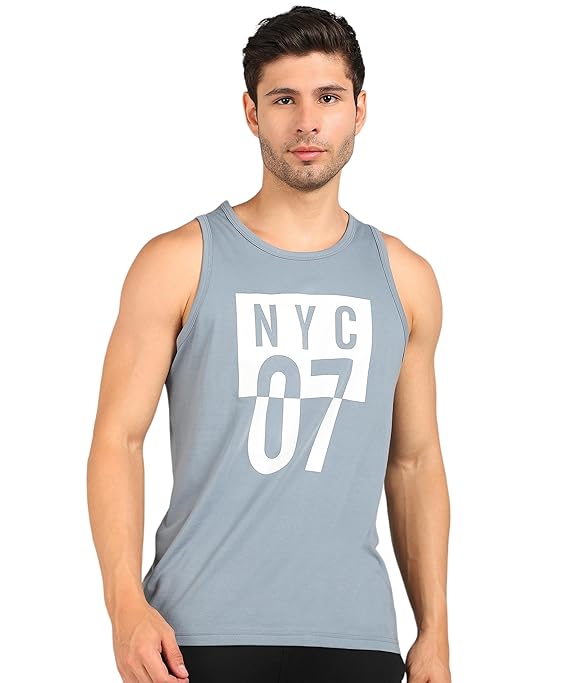 Printed Sleeveless T-Shirt for Men