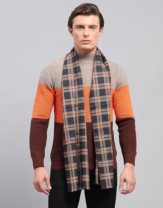 Mens Multi color Self Design Muffler