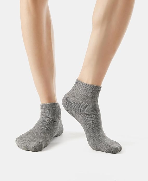 Men's Compact Cotton Terry Ankle Length Socks With Stay Fresh Treatment