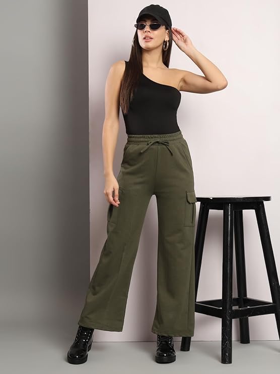 Women's Cargo Style Flared Trouser