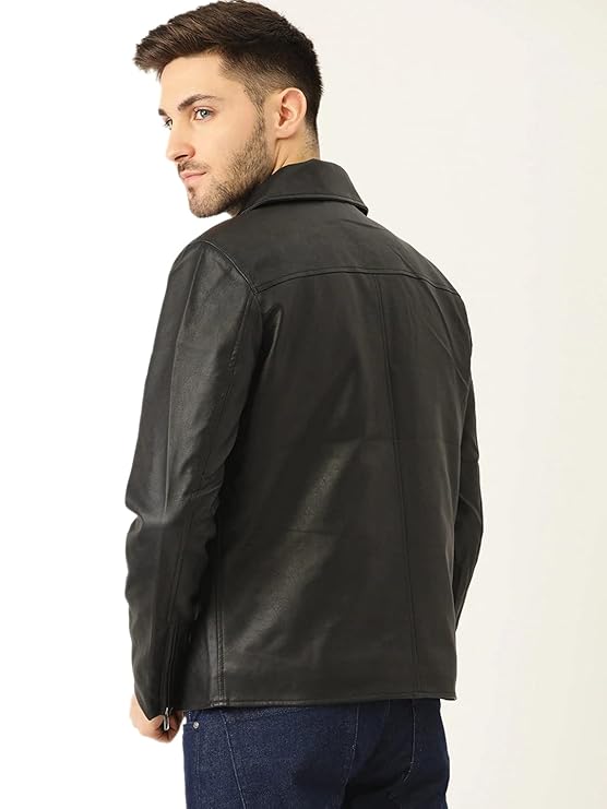Men's Black Solid Jacket
