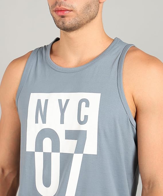 Printed Sleeveless T-Shirt for Men