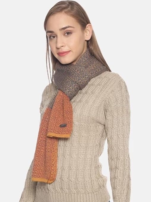 Women's Acrylic Woolen Color Block Casual Warm Winter Wear Muffler