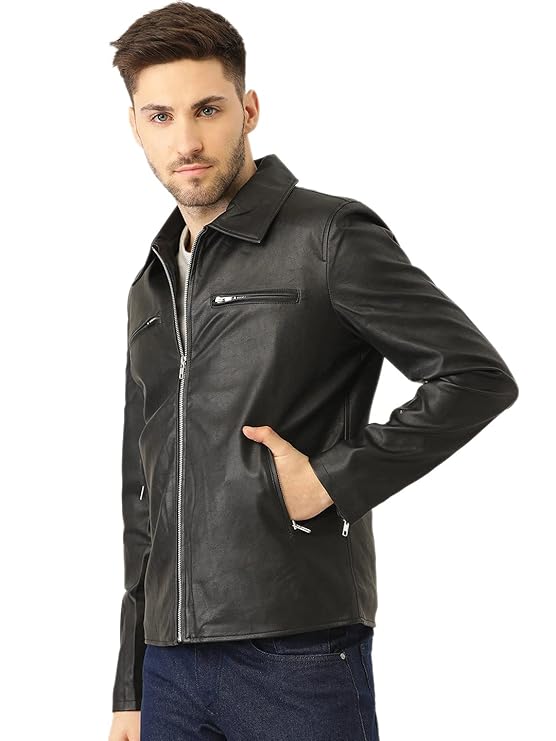 Men's Black Solid Jacket