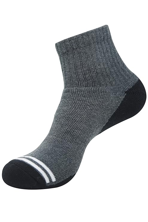 SocksXpress Men's Cushioned Ankle Length Sports/Gym Socks|Made With Cotton & Spandex- Pack Of 3|Thick/Terry/Towel High Ankle Socks For Men