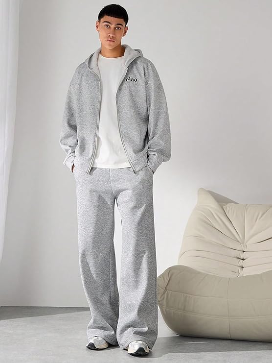 traight Wide fit Long Length Trouser Style Drawstring Trackpant for Men