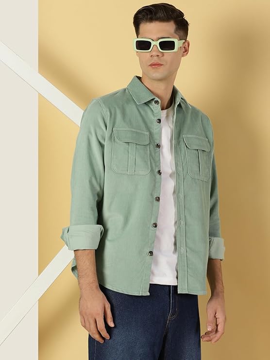 Men's Premium Slim Fit Corduroy Casual Shirt