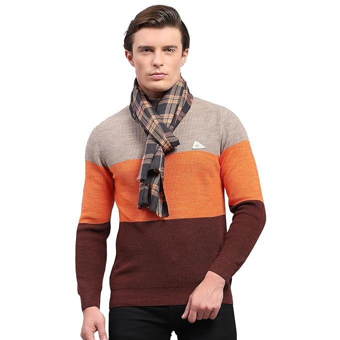 Mens Multi color Self Design Muffler