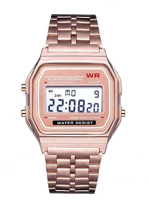 Digital Square Dial Vintage Unisex Wrist Watch for Men