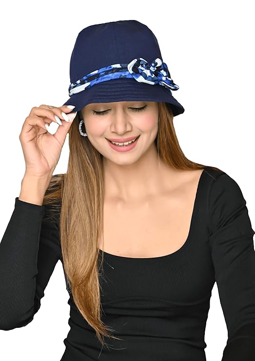 Bamboo Viscose Nadora Bucket Hat with 2 Printed Headbands for Womens