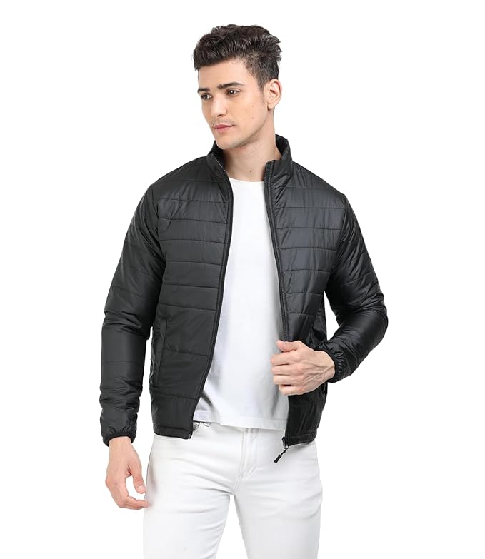 Men's Black Solid Jacket