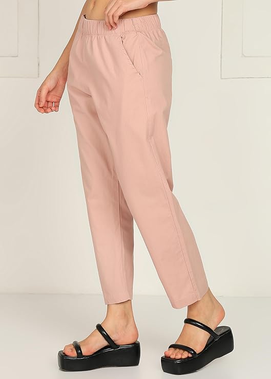 lothing Women's Cotton Relaxed Ankle Pants