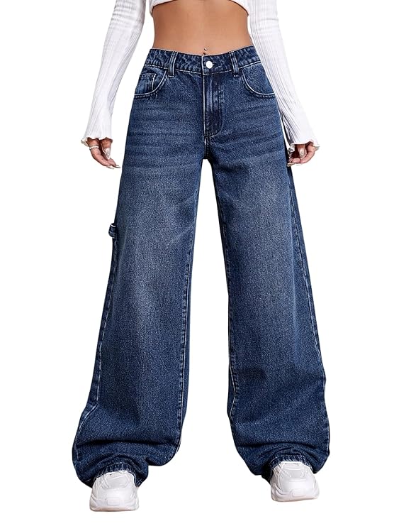 omen's Regular Fit High Rise Pant Baggy High Waist