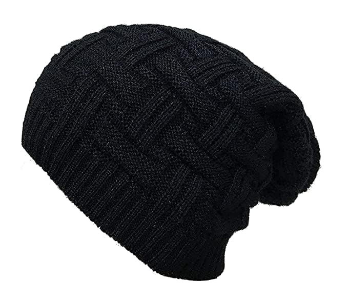 Cap for Men Women Skull Slouchy Winter Woolen Knitted Inside Fur Men's Caps