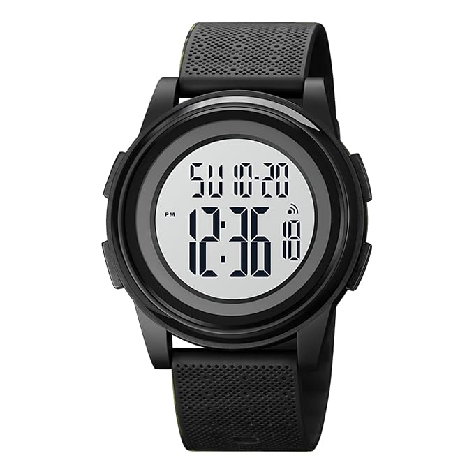 Polyurethane Men Digital Sports Watch, Ultra-Thin Military Waterproof Wrist Watches for Men