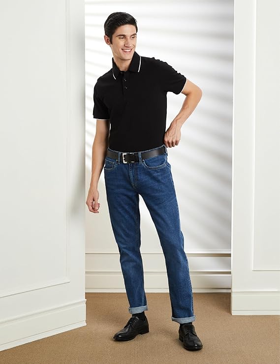 Men's Cotton Stretch Solid Polo T-Shirt