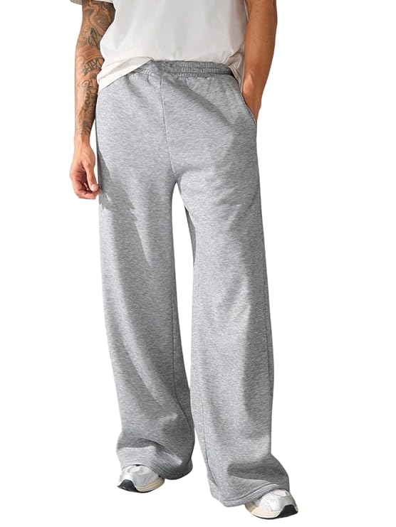 traight Wide fit Long Length Trouser Style Drawstring Trackpant for Men