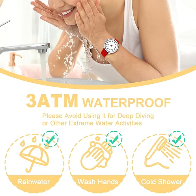 36MM Women's Watch - Comfortable Silicone Band, 3ATM Water Resistant, Scratch Resistant, Accurate Japanese Quartz - Stylish & Reliable,Women's Wrists Large Face Watch Easy to Read