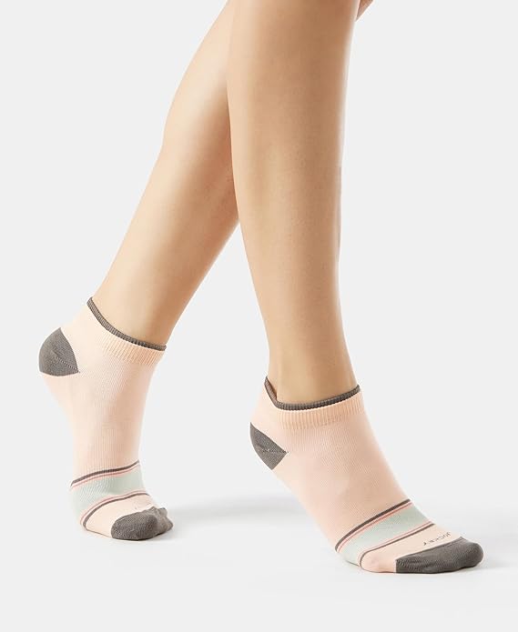 Women's Compact Cotton Stretch Low Show Modern Socks with Stay Fresh Treatment
