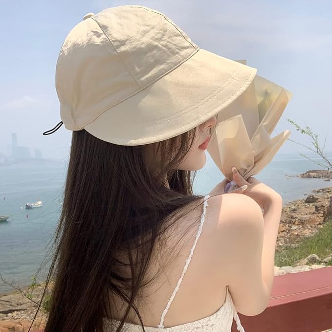Bucket Hat for Women Sun Protection Wide Brim Beach Hat Sun Hats for Women Fashion Lightweight Quick Dry Summer Cap for Beach, Cycling, Travel - Adjustable Drawstring Closure