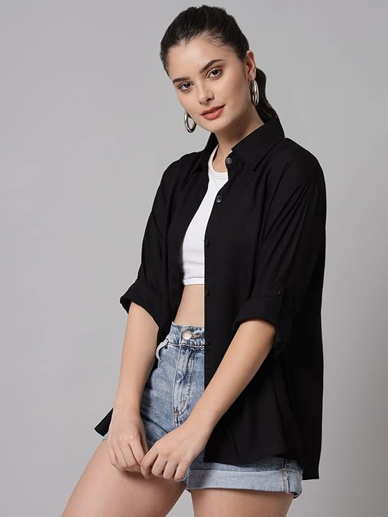Women Regular Fit Solid Casual Shirt