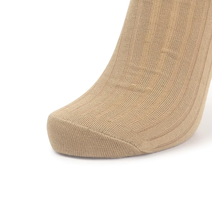 Men's Beige Knitted Crew Socks