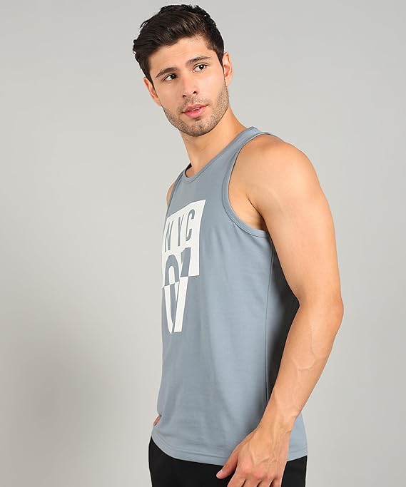 Printed Sleeveless T-Shirt for Men