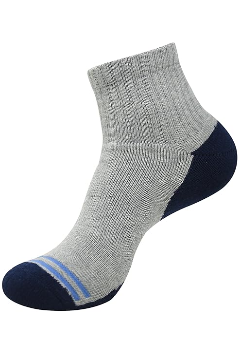 SocksXpress Men's Cushioned Ankle Length Sports/Gym Socks|Made With Cotton & Spandex- Pack Of 3|Thick/Terry/Towel High Ankle Socks For Men