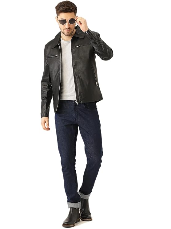 Men's Black Solid Jacket