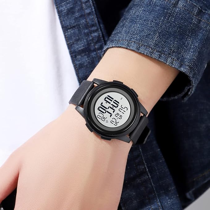 Polyurethane Men Digital Sports Watch, Ultra-Thin Military Waterproof Wrist Watches for Men