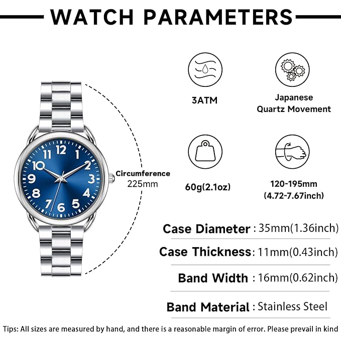 Women Watch Business Classic Stainless Number Quartz Female Watches for Lady Waterproof Easy to Read Fashion Female Wristwatch
