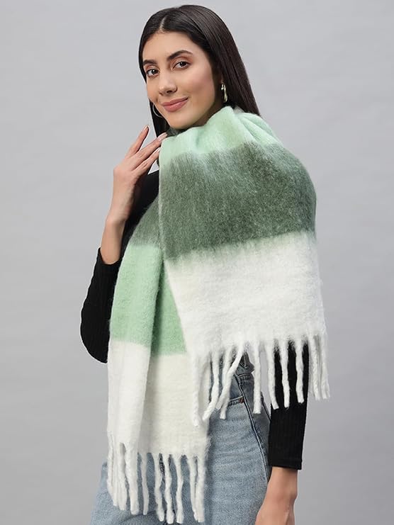 Women Reversible Acrylic Wool Scarf Winter Wear Muffler